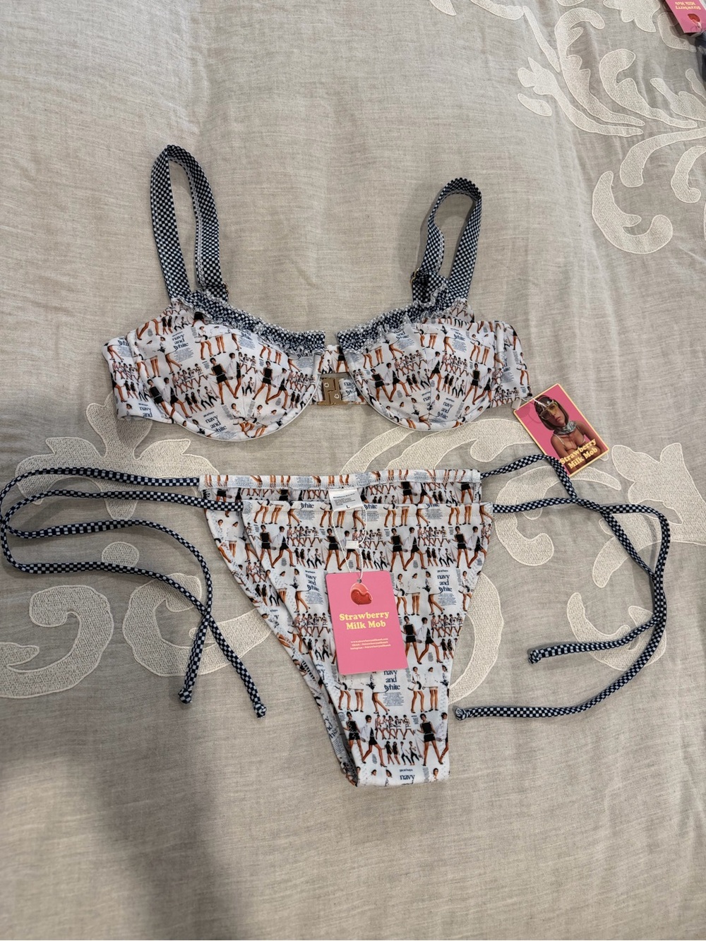 Strawberry Milk Mob Bikini Set, newspaper